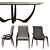 Bizzotto Symphony Oval Table & Chair 3D model small image 2