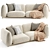 Paola Lenti MELLOW: Sleek 2 Seater Sofa 3D model small image 1