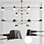 Sleek Chandelier Collection - 3 Variants 3D model small image 2