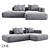 Luxury ROXEN Sofa: Stylish Wood & Fabric Furniture 3D model small image 3