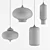 Newrays Pendant Lamps Set: Metal & Glass, 4 Pieces 3D model small image 3