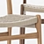Sleek Oak CH23 Dining Chair by Carl Hansen 3D model small image 3