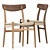 Sleek Oak CH23 Dining Chair by Carl Hansen 3D model small image 9