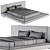 Defalco Upholstered Veneer Platform Bed 3D model small image 3