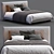 Elegant Minotti Curtis Bed 3D model small image 1