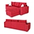 Convertible Corner Sofa Bed 3D model small image 2