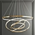 Trend Gold Ring Chandelier - Sleek and Stylish 3D model small image 3