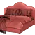 Luxury King Size Bed 3D model small image 5