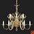 Amber Murano Glass Chandelier 3D model small image 1