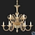Amber Murano Glass Chandelier 3D model small image 2