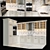 Gas Cooktop with Oven and Microwave - Complete Kitchen Set 3D model small image 1