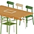 Modern Bamboo Dining Set 3D model small image 2