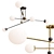 Elegant Jesi Pendant Light: Metal & Glass, Black/Gold Frame, Milky Glass Shades 3D model small image 2