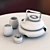 Jellyfish Tea Set: Glass & Wood 3D model small image 2