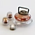 Jellyfish Tea Set: Glass & Wood 3D model small image 3