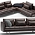 Ultra-Comfort Black Sofa Set 3D model small image 2