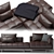 Ultra-Comfort Black Sofa Set 3D model small image 4