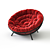 Sofia Cozy Red Black Chair 3D model small image 1