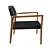 Woven Black Rope Lounge Chair 3D model small image 3