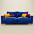 Modern Geometry Textured Sofa 3D model small image 2