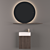 Inbani Facett: Stylish Round Mirror & Compact Basin 3D model small image 2