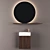 Inbani Facett: Stylish Round Mirror & Compact Basin 3D model small image 5