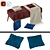 Classic Comfort Puff Set 3D model small image 3