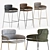 Modern Upholstered Bar Stool 3D model small image 1