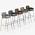 Modern Upholstered Bar Stool 3D model small image 3