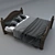 Elegant Wooden Bed 3D model small image 2