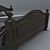 Elegant Wooden Bed 3D model small image 3