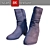 Stylish Leather Winter Boots 3D model small image 1