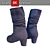 Stylish Leather Winter Boots 3D model small image 5
