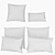 Artisanal Metallic Hide Pillows 3D model small image 1