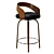 Ergonomic Metal Bar Stool 3D model small image 1