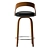 Ergonomic Metal Bar Stool 3D model small image 2