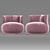 Plush Pink Sofa: Detailed 3D Model 3D model small image 1