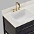 Mahogany Console Vanity Set 3D model small image 4