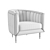 Elegant Juno Fluted Velvet Chair 3D model small image 5