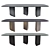 Sleek Wedge Dining Set 3D model small image 3