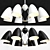 Modern Sputnik Pendant Light in Black & White 3D model small image 4