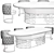 Elegant CLAIRMONT Longhi Dining Set 3D model small image 2