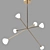 Contemporary Opal Glass Chandelier 3D model small image 2