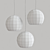 Pleated Crystal Pendant: Minimalist Double Glass Lighting 3D model small image 2