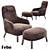 Luxurious Febo Armchairs by Antonio Citterio 3D model small image 1