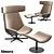 Elegant Leather Armchair by Doshi-Levien 3D model small image 1