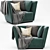 Sleek Modern Arm Chair: High-quality Design 3D model small image 3