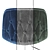 Sleek Velvet Scoop Stool: Enhance Realism 3D model small image 3