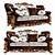 AR Arredamenti Excelsior High-back Carved Wood Sofa 3D model small image 1