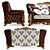 AR Arredamenti Excelsior High-back Carved Wood Sofa 3D model small image 2